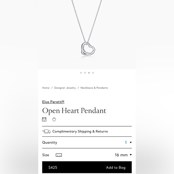 Tiffany & Co Elsa Peretti Open Heart Pendant - Picture 2 of 5